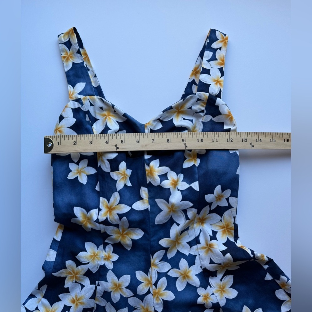 ROYAL CREATIONS Floral Blue Dress 👗 💙 🌸 🏝️ 🌊 100% COTTON ✅ - Picture 7 of 16